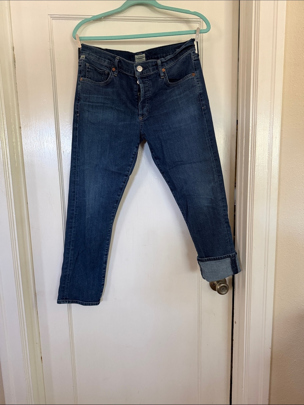 Citizens Of Humanity Dark Blue Cropped Ankle Jeans